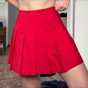 Aritzia Sunday Best Red Olive Micro Pleated Skirt